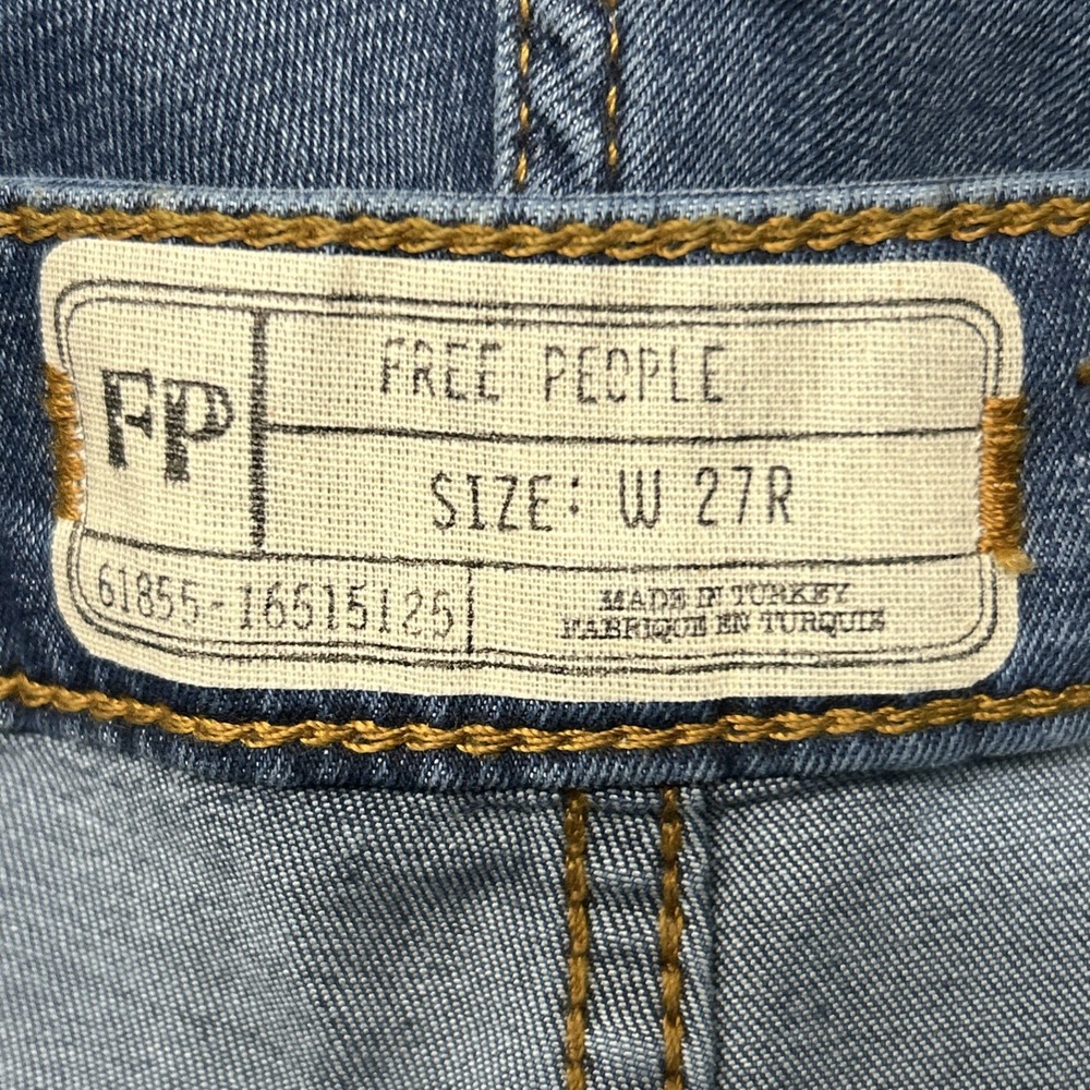 FREE PEOPLE WOMEN'S MID WASH HIGH RISE JUST FLOAT ON FLARE JEANS STRETCH 27R - Picture 13 of 15